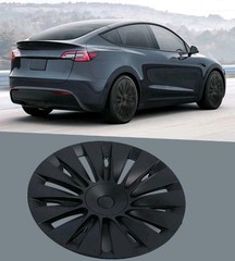 4pc 19-inch matte black wheel covers designed for the Tesla Model Y