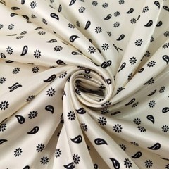 1yardX1.48meter Retro Floral Paisley Satin Fabric Silky Scarf Lining Material