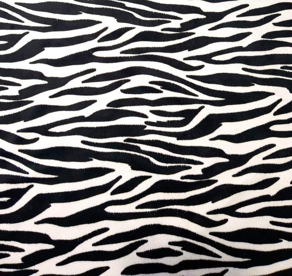 Black White ZEBRA STRIPE Minky Fabric by YARD African Animal Pattern Safari 58″W