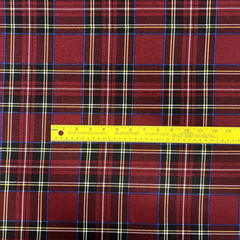 T-shirt Fabric Plaid Stretch Brushed C/S Burgundy 60″W Preppy By The Yard $2.99