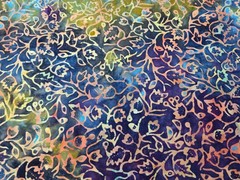 3.7 yards Vintage Floral & Leaf Batik Cotton Quilt Fabric 36″ wide READ
