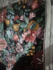 ​5 Yds Stanley King Studio Floral Fruit Chintz Fabric Teflon Screen Print…