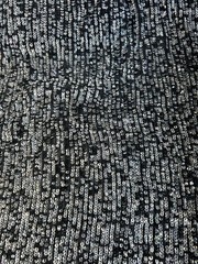 Black & Silver sequins embroidery Metallic Fabric 36″ Wide