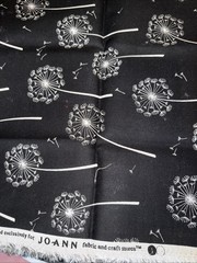 Joann Remnant BLACK AND WHITE Dandelion Sturdy FABRIC 30” By 44”