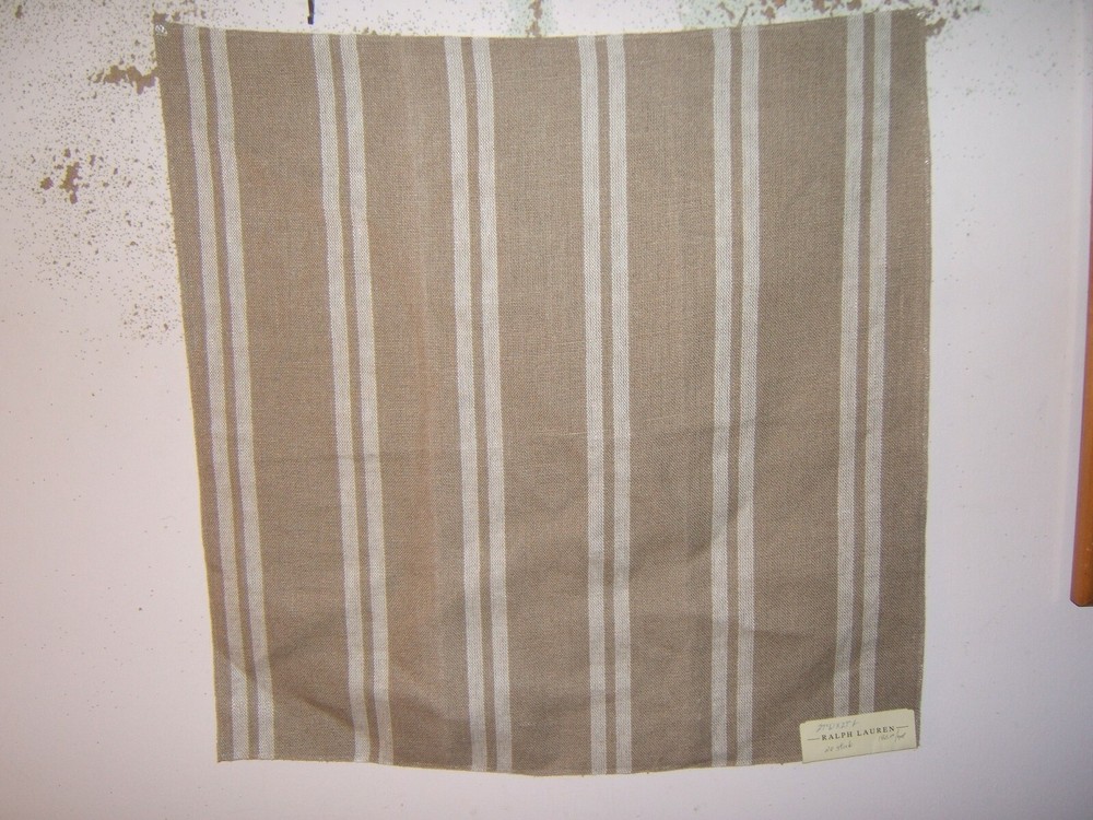 Ralph Lauren, Byres Linen Stripe, Remnant, 27″ W X 27″ L, Color Grain Sack