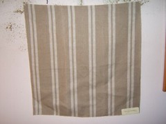 Ralph Lauren, Byres Linen Stripe, Remnant, 27″ W X 27″ L, Color Grain Sack