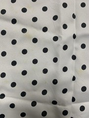 Vintage Black Polka Dots White Fabric 43” X 75” 2 Yards Polyester ? Craft Dot