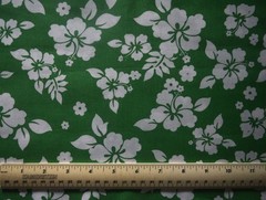 25″ x 44″ 100% cotton fabric Marshall Dry Goods Tropical Flowers on Green