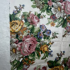 Fabric Stanley King Studios Screen Print Teflon Finish Floral 2 Pieces