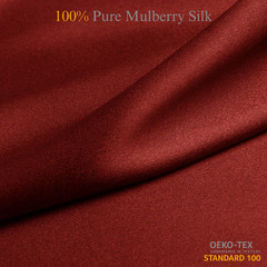 Merlot Red 100% Pure Mulberry Silk Fabric by the Yard 44″ width 19 mm 6A Grade