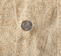Hobby Lobby Cotton Quilt Fabric Tan Tone on Tone Paisley 44″ W x 1¾ Yards