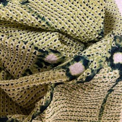 @@scraps, Japanese kimono silk fabric / shibori, tie dyeing F19