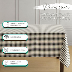 Home Fashions Gingham Check Vinyl Fabric – 3 Yard Cut, Protective Table Cover fo