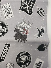 Lot 5 FAT QUARTERS Disney Villains Fabric Maleficent Cruella Ursella Evil Queen