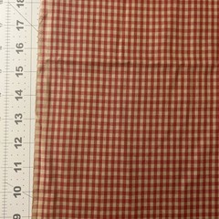 Homespun Look Red Beige Checks Cotton Fabric 1/2 Yard (18 By 42”) New