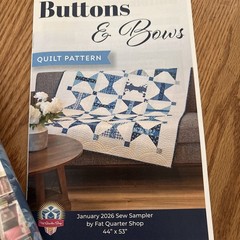 January 2026 Sew Sampler Buttons & Bows BLUEPRINT Jr Jelly Roll & Pattern