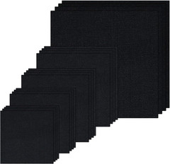 20 PCS Linen Black Embroidery Fabric Pre-Cut Solid Color | 5.9 to 19.6Inch Embro