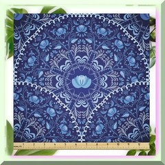 Dark Blue Waterproof Floral Fabric 108×58 inches