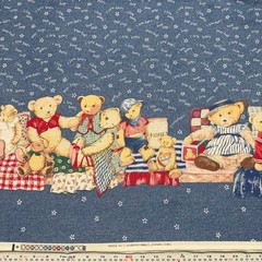 Vintage 1996 Fabric Traditions Teddy Bear Border Cotton Fabric by the HALF YARD