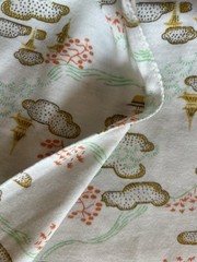 Japan 1960s Cotton Knit Fabric Double Thickness Reversible 30×30″ EXCELLENT