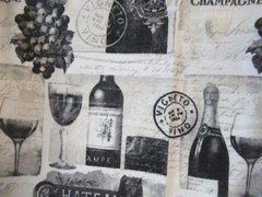 JOANN SNUGGLE FLANNEL Sewing Fabric CHEERS Champagne & Wine RARE 1YX42″ NEW