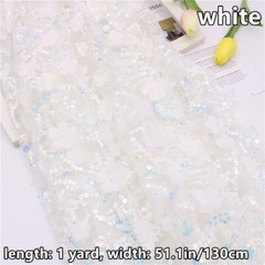 0.9m Net Sequins Flower Embroidery Fabric Cloth Sewing Clothing Dress Make