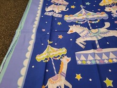 Circus Carousel Panel 35″ x 42″ Unbranded Crib Top Animals Blue