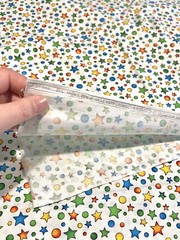 1YD Hoffman International Fabric Giggles 4349 Rainbow Space Cosmic Atomic Stars