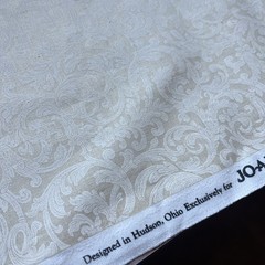 1 yd cut cotton fabric – 109″ wide – White on Cream Filigree Print – Jo-Ann’s