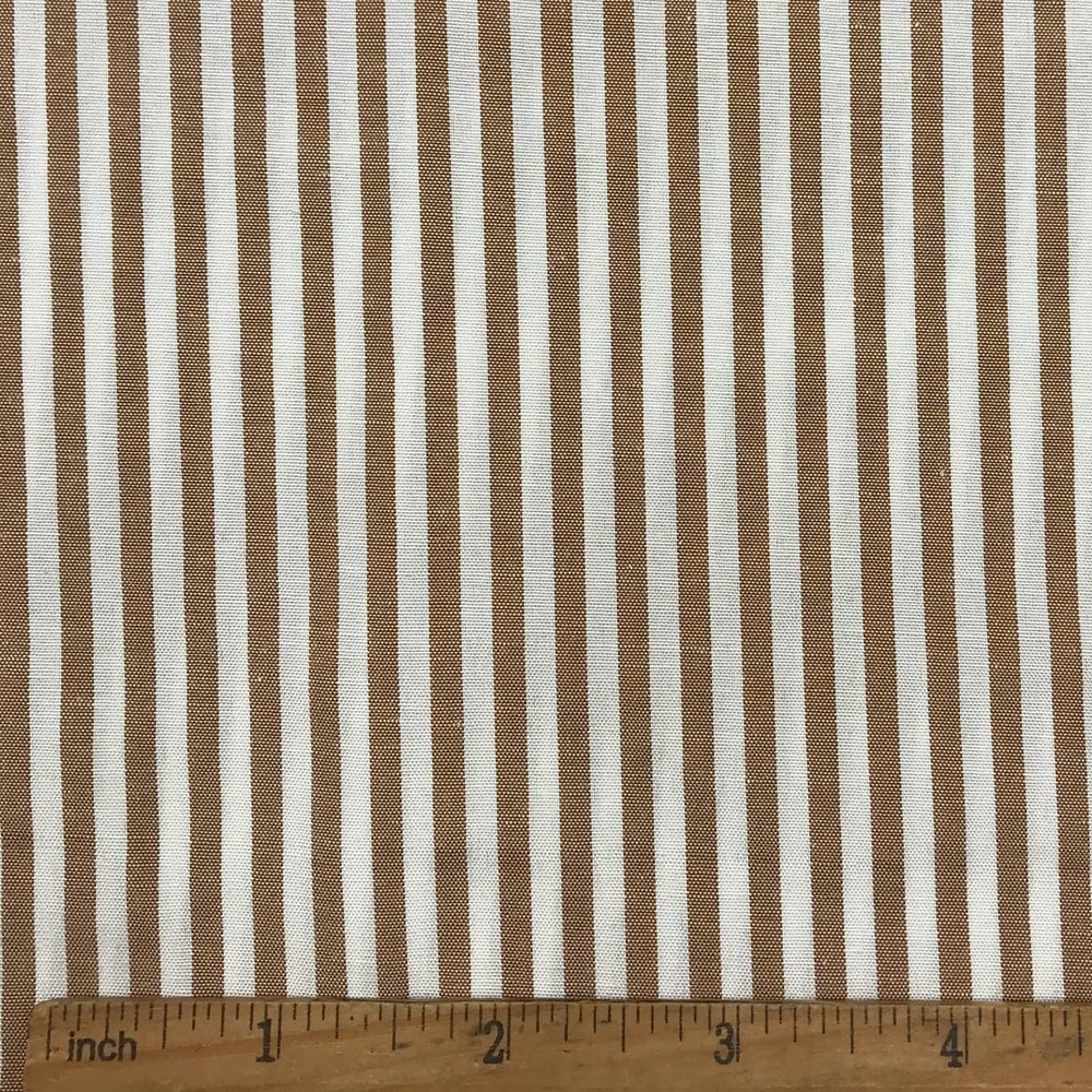 1/8″ Brown and White Striped Fabric, Summer Weight Polycotton 57″ W x 36″ L