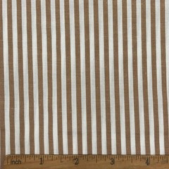 1/8″ Brown and White Striped Fabric, Summer Weight Polycotton 57″ W x 36″ L