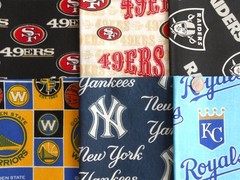15 NFL MLB Football Baseball League Teams Fat/Long Quarter Quilt Fabric Bundle