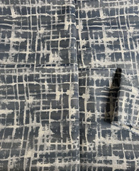 Fabric Calligraphy Plaid/Abstract Grid Design Grey 1.56 Yards x 2.75 Yards