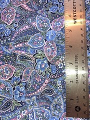 Floral Paisley Denim Blue Lt Pink Lt Green Vintage Peter Pan Fabric 2.75Y x 44″W
