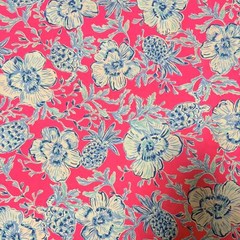 Lilly Pulitzer Cotton Poplin Fabric Roxie Pink Wave N Sea 36″ X 57″