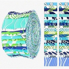 Ocean Breeze Cotton Quilt Fabric Kit 40 Precut Strips
