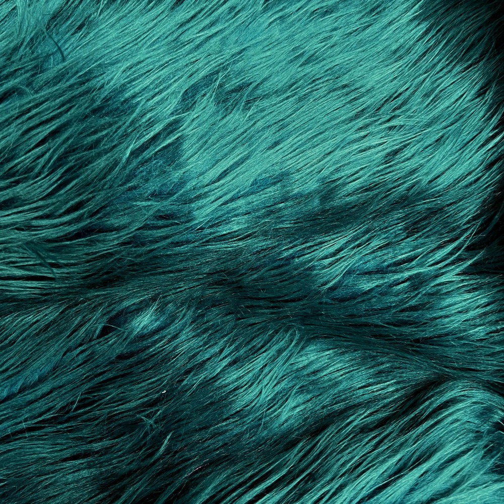 Eden DARK TEAL GREEN Shaggy Long Pile Soft Faux Fur Fabric by the Yard