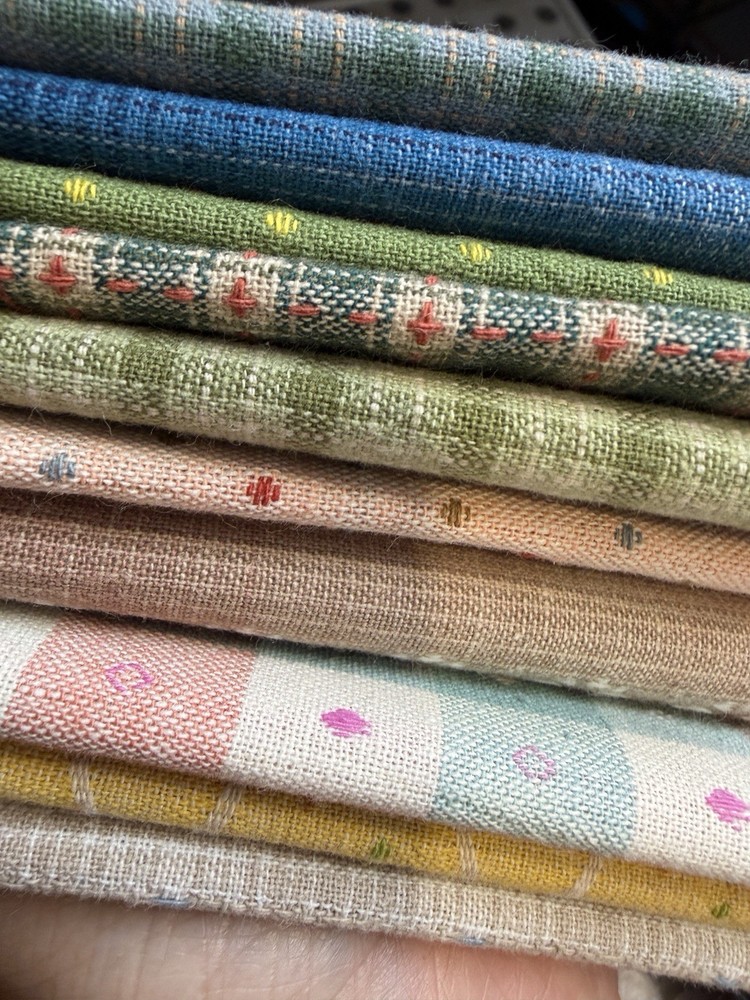 10 pcs Yarn-Dyed Cotton Fabric Bundle 7×9” Patchwork Quilting