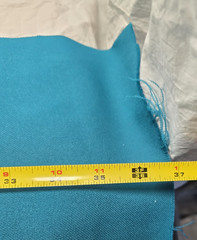 Fabric Scrap Bundle Solid Teal Green Blue Textured Sewing Quilting Craft Lot 4pc