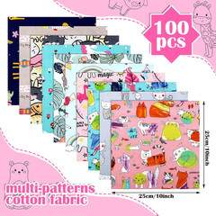 100 Pcs 10 X 10 Inch Cotton Fabric Squares Precut 10″X10″ Quilting Fabric Square