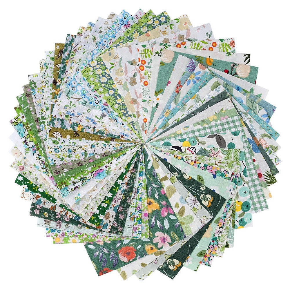 200pcs Cotton Fabric Squares 5×5″ 50 Colors Floral Print Patchwork Bundle DIY