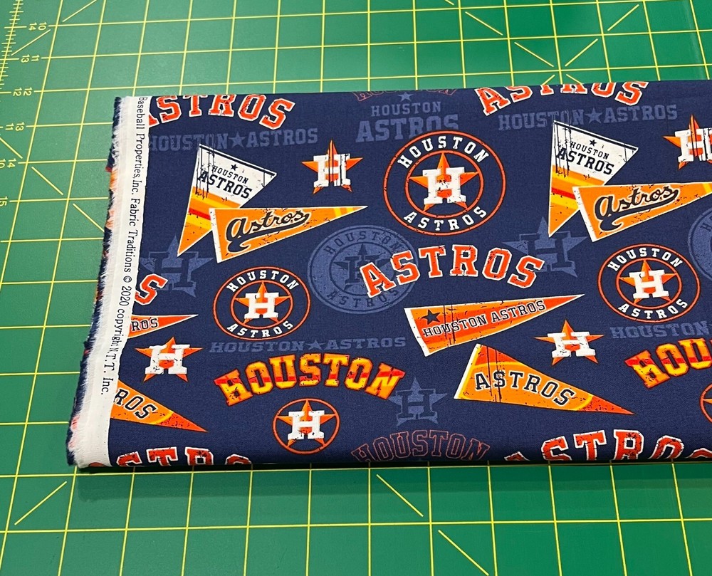Fabric Remnant 15″ Houston Astros Pennants Baseball Team 100% Cotton Fabric