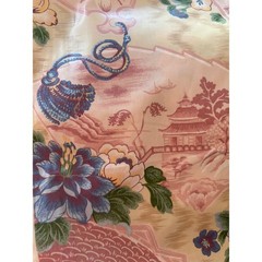 Sold by the yard. Stanley King Studio French Chinoiserie Fan Floral Cotton