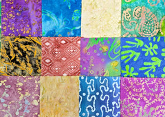 48 PCS BATIK ~ 5″X5″ PRE-CUT QUILT SQUARES CHARM PACK ~ FREE SHIPPING