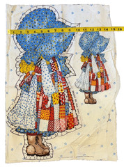 Vintage Holly Hobbie Fabric Panel Pillow Doll American Greetings Cut and Sew