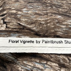 Paintbrush Studio Fabric Floral Vignette Wood Bark Tree Cotton Quilting 33 X 44