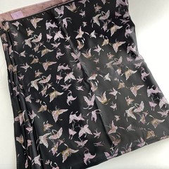 Brocade Fabric Black Silver Pink Butterfly Print 45” x 2 Yards