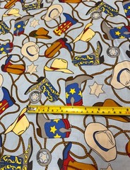 U S Marshall Cowboy Boots Fabric one 17 x 20 inch piece 100% Cotton Free Ship