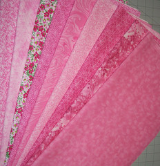 9 Pinks Fat Quarters Bundle Tonal tone on tone Fabric Precut