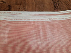 Waverly Fabric “Harmony” 100% Cotton Chintz Muted Red Pink Pinstripe 20″ x 54″